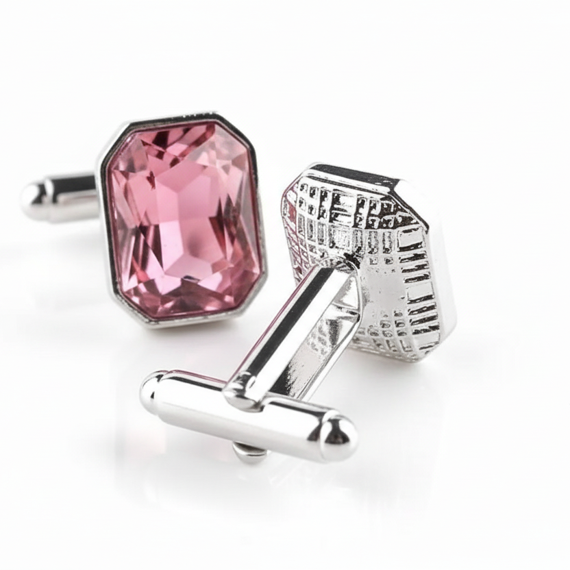 Maroon Rhinestone Cufflinks