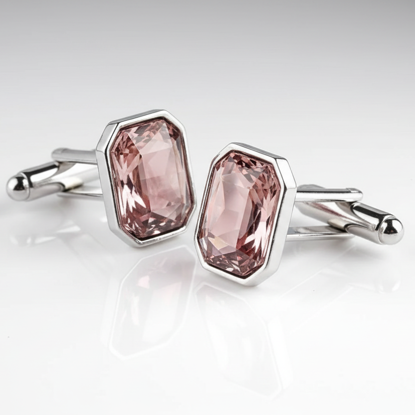 Maroon Rhinestone Cufflinks