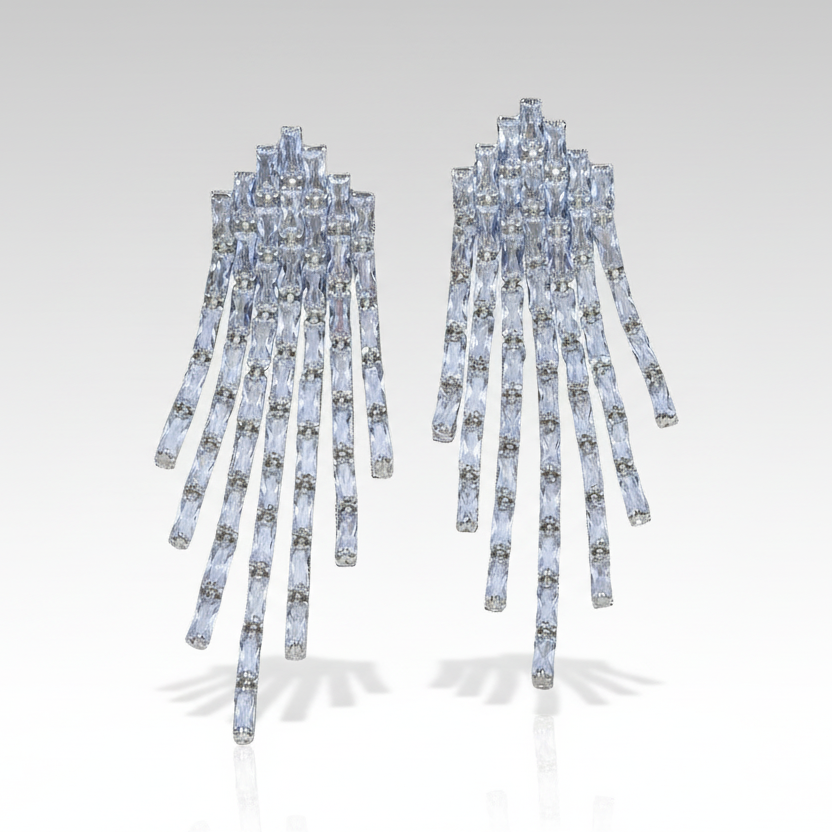 Zirconia Tassel Earrings