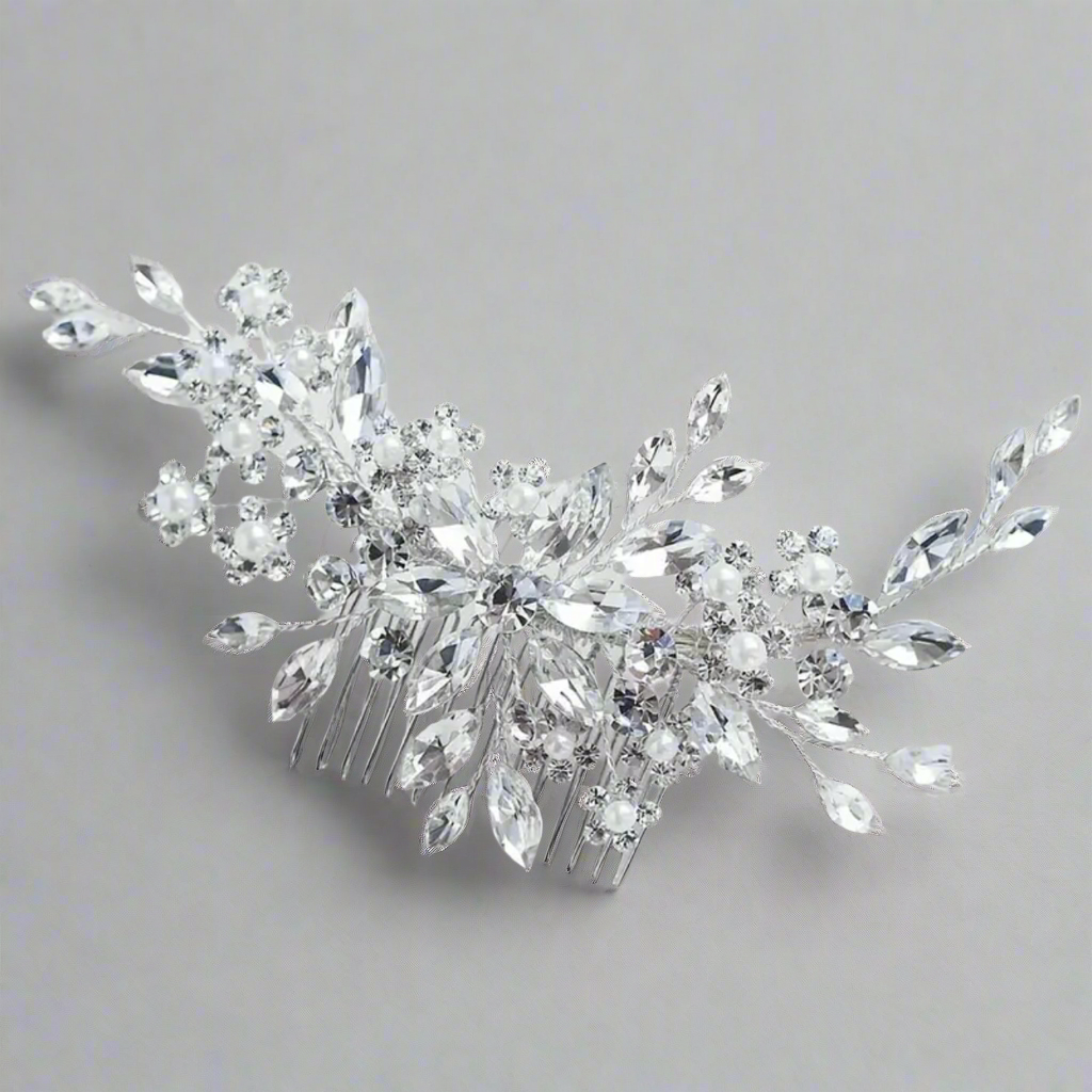 Bridal Hair Comb Silver