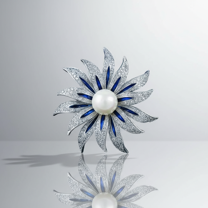 Pearl Blue & Pave Pin