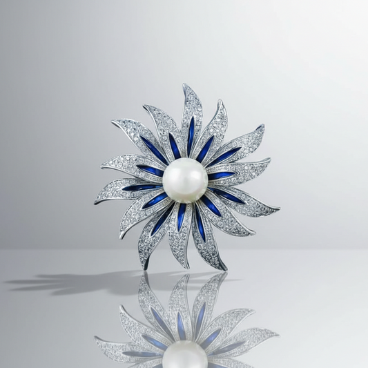 Pearl Blue & Pave Pin