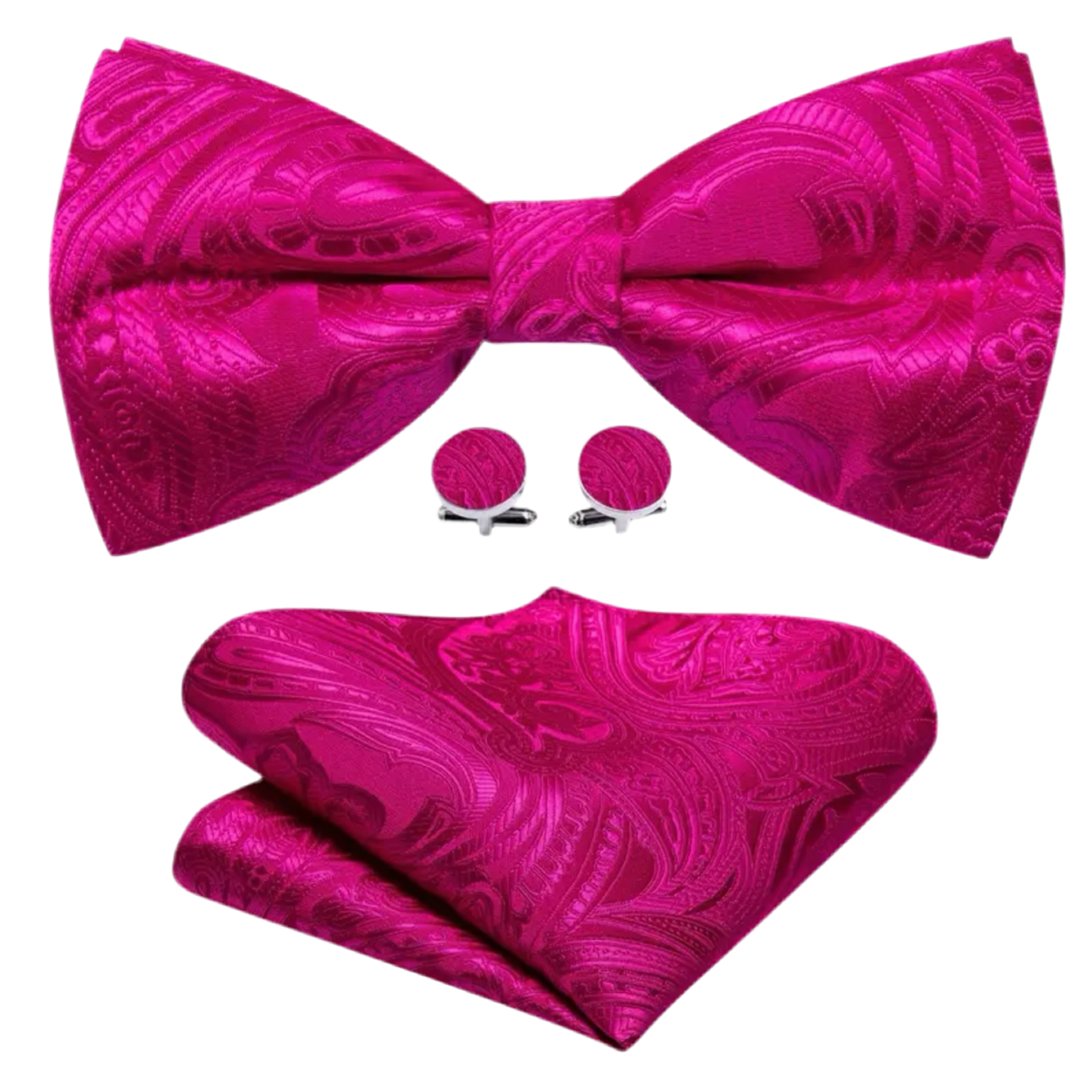 Pink Rose Red Bowtie Set