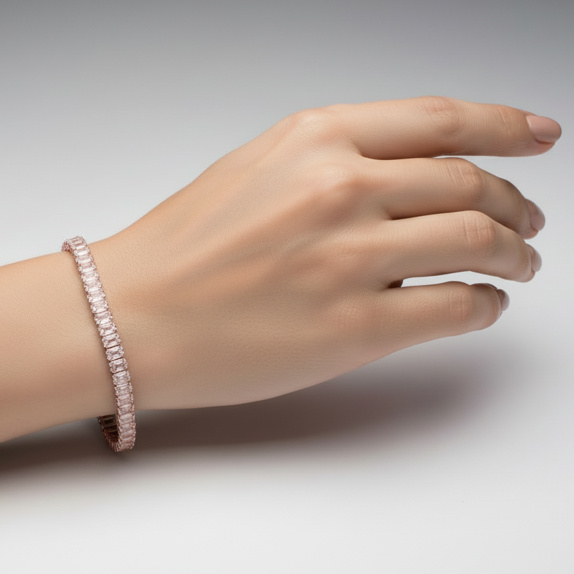 Iced Pink Tennis Bracelet