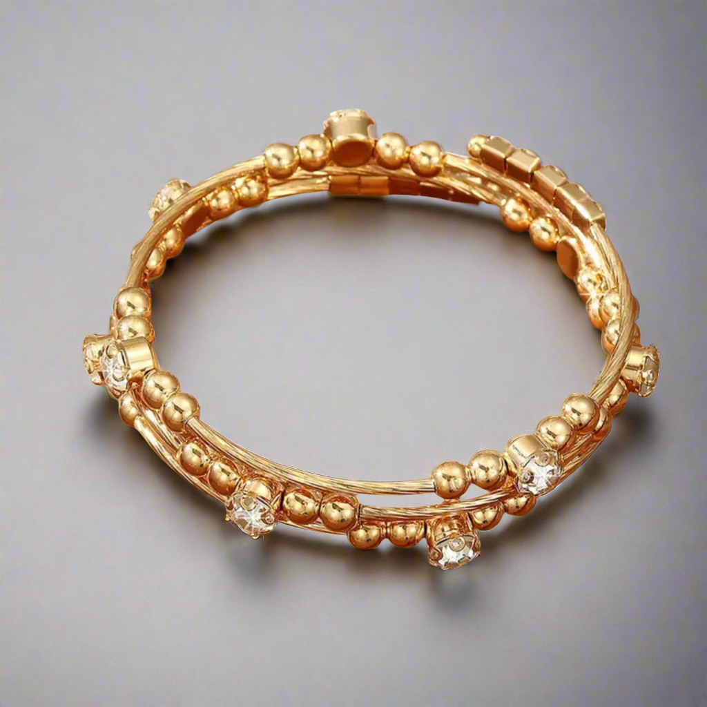 Gold Clear Flexible Bracelet