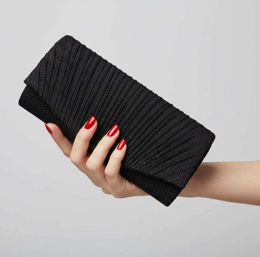 Black Sparkle Fabric Clutch