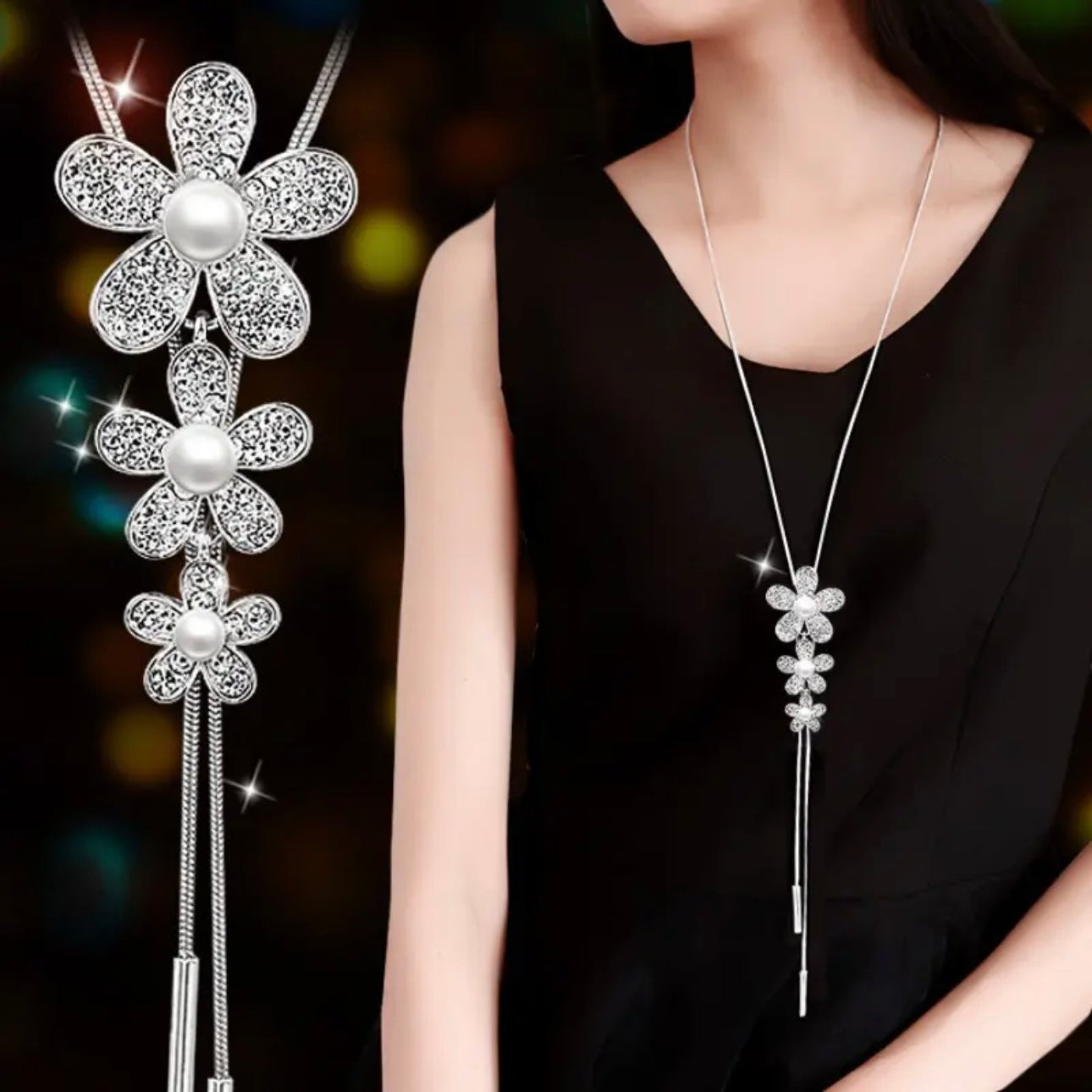 Flower Lariat Necklace