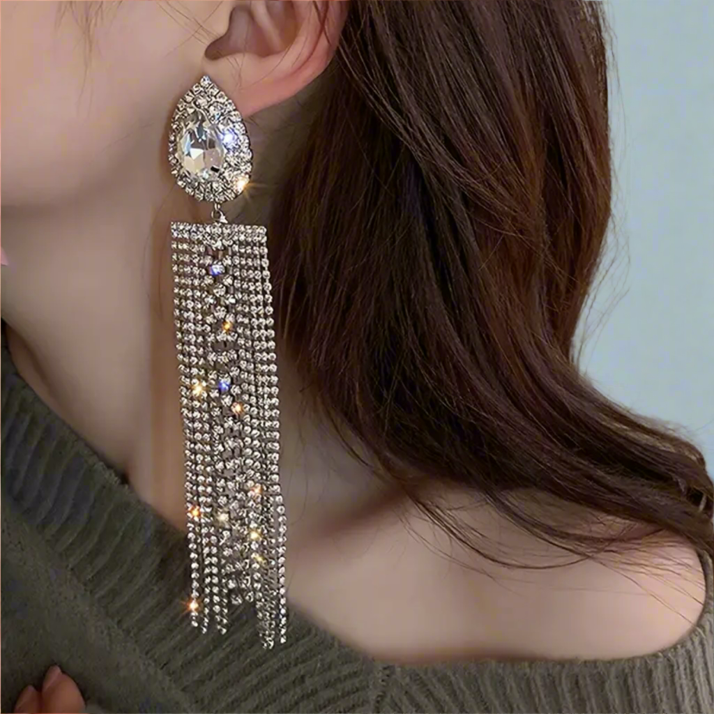 Silver Exaggerated Tassel Earrings