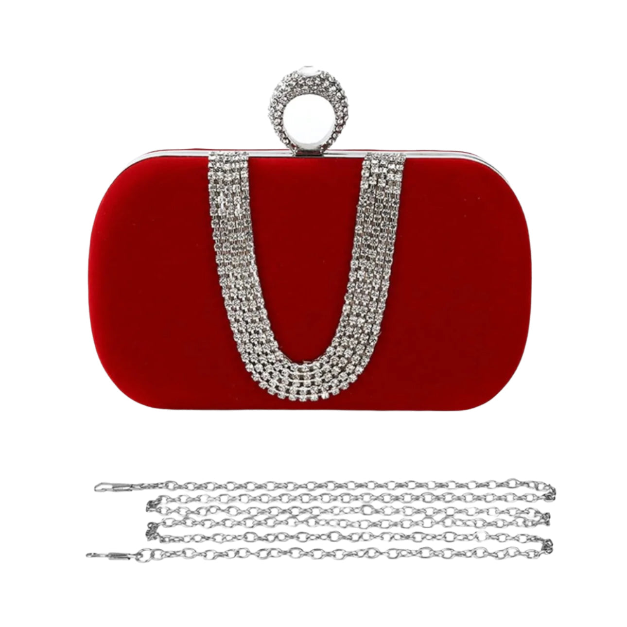 Rhinestone Drape Clutch