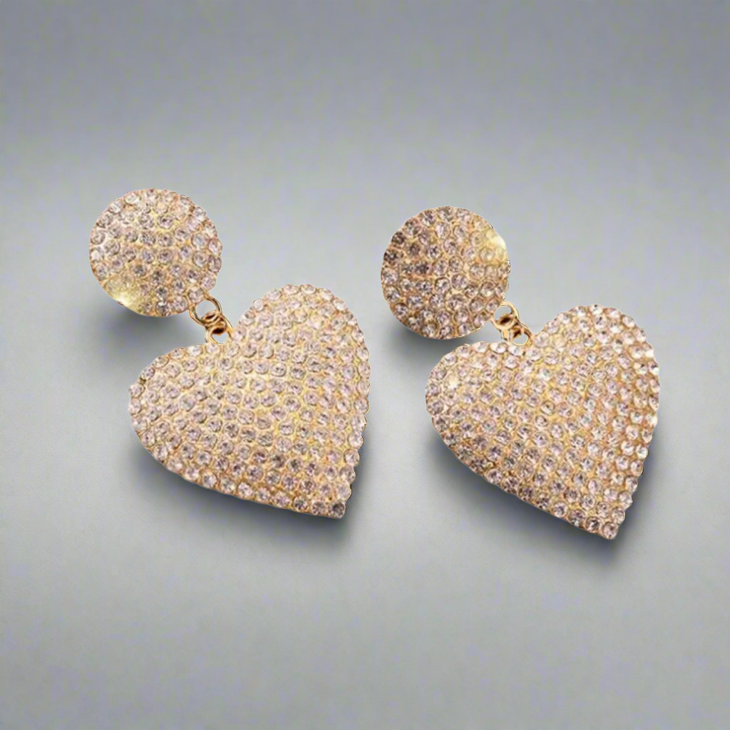 Sparkling Hearts 18K Earrings