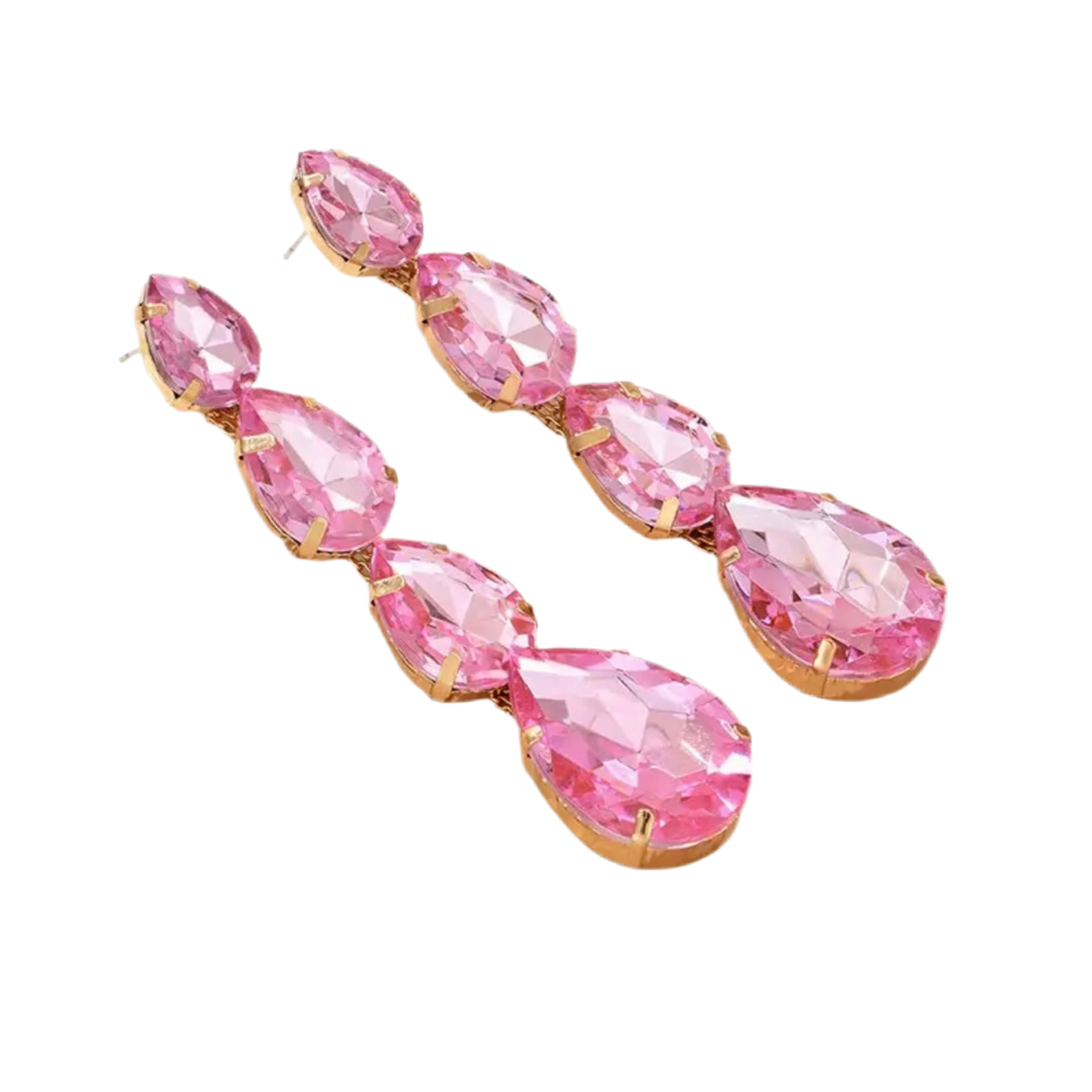 Pink Water Drop Earrings