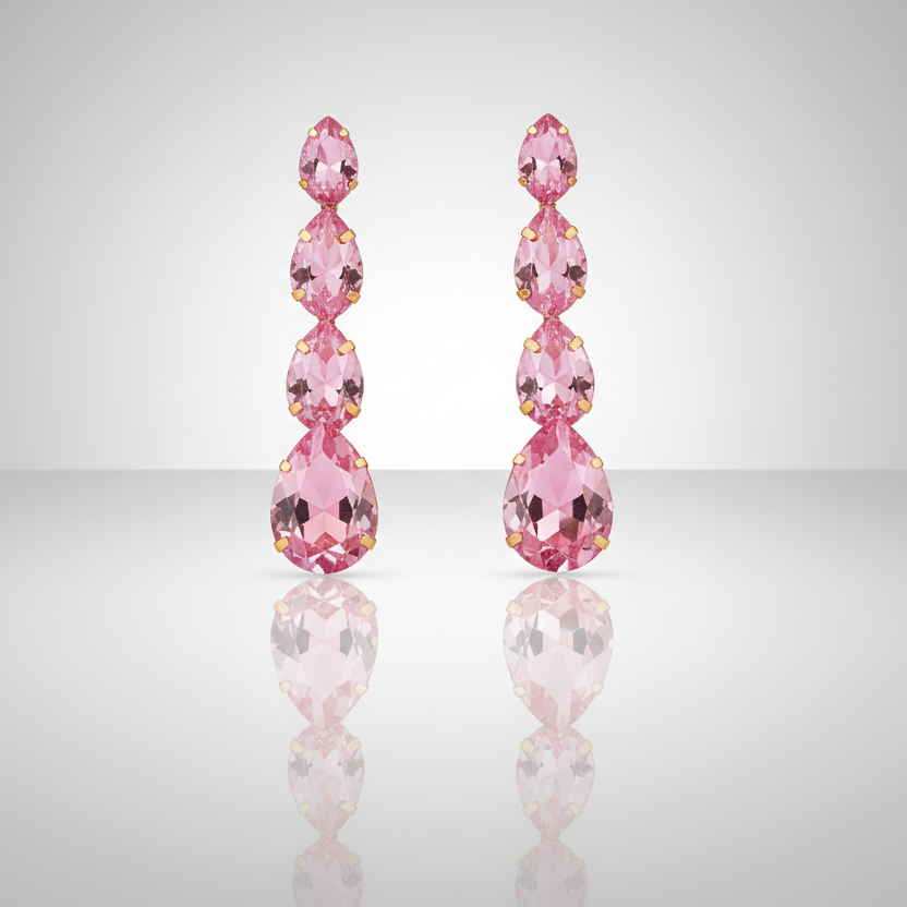 Pink Water Drop Earrings