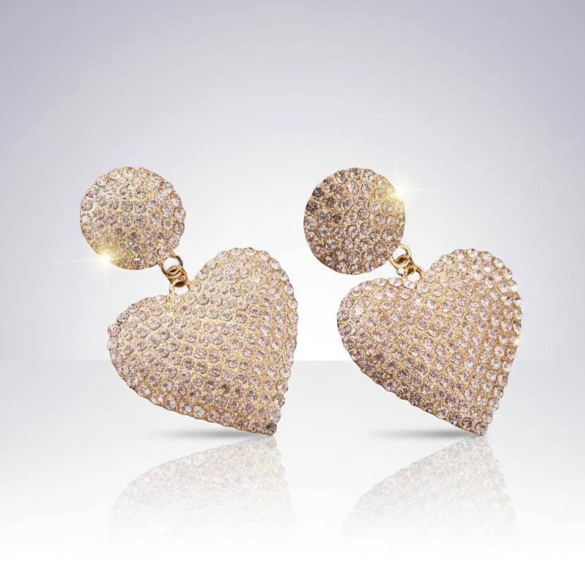 Glittering Hearts 18K Earrings