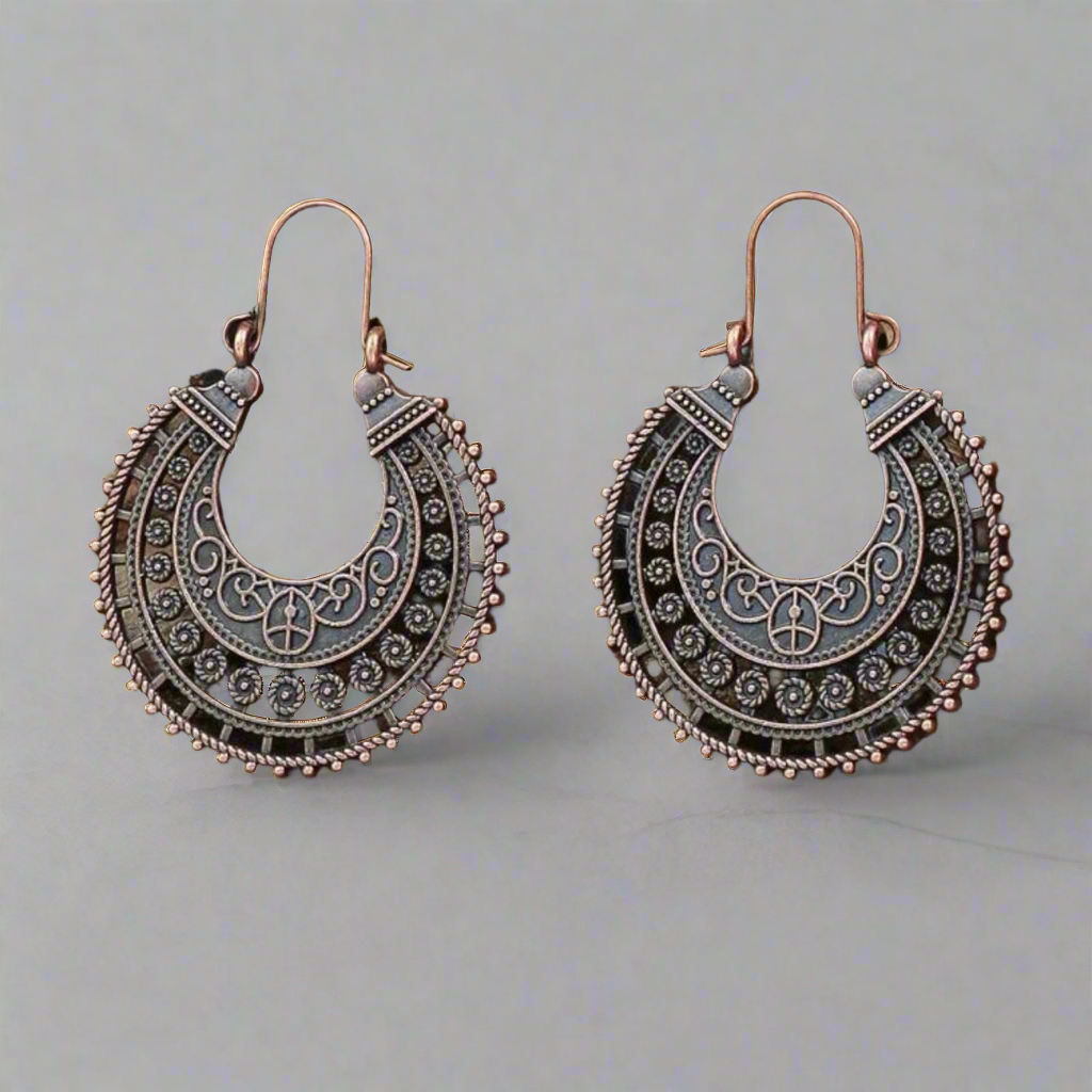Retro Bronze Tone Earrings