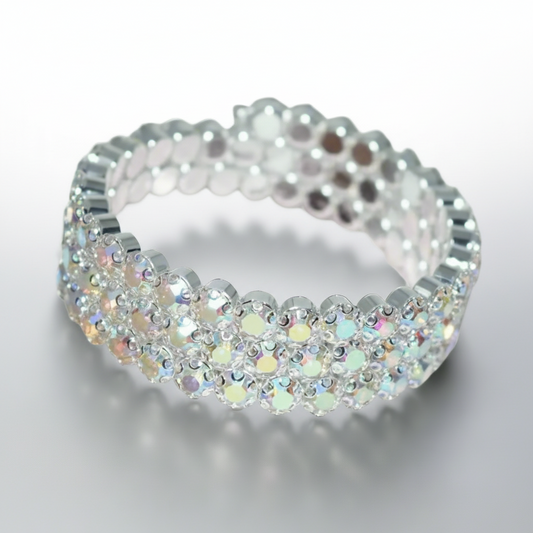 Iridescent 3 Row Flexible Bracelet