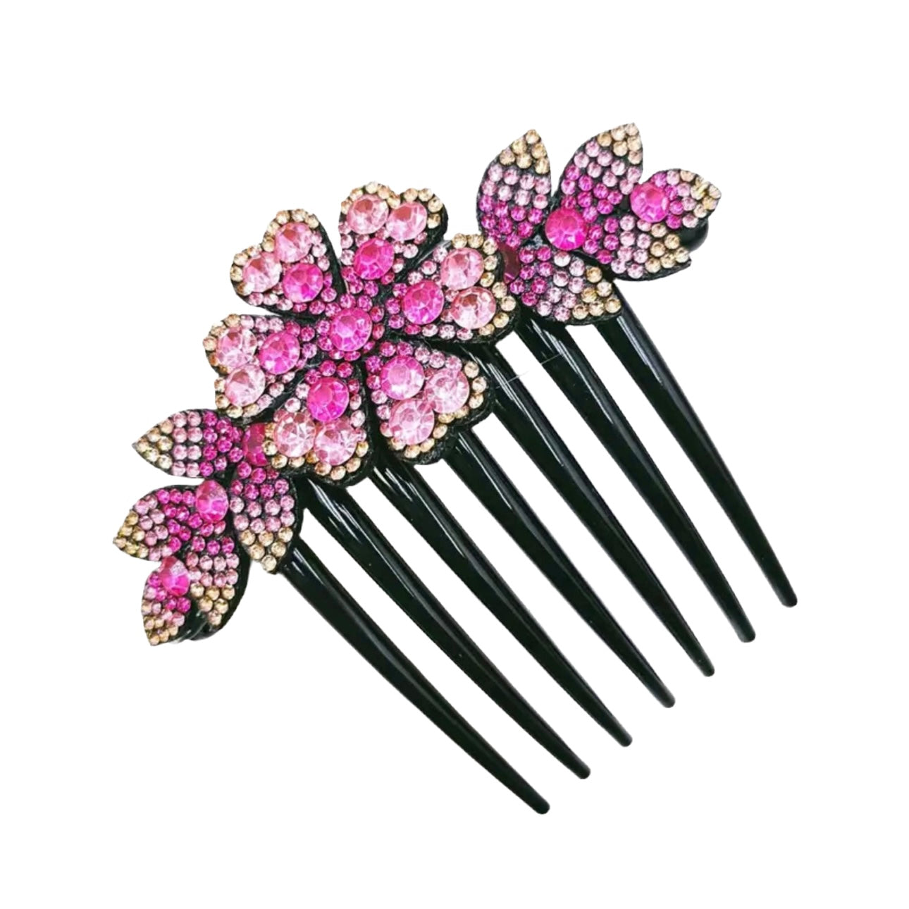 Flower Hair Comb Pink