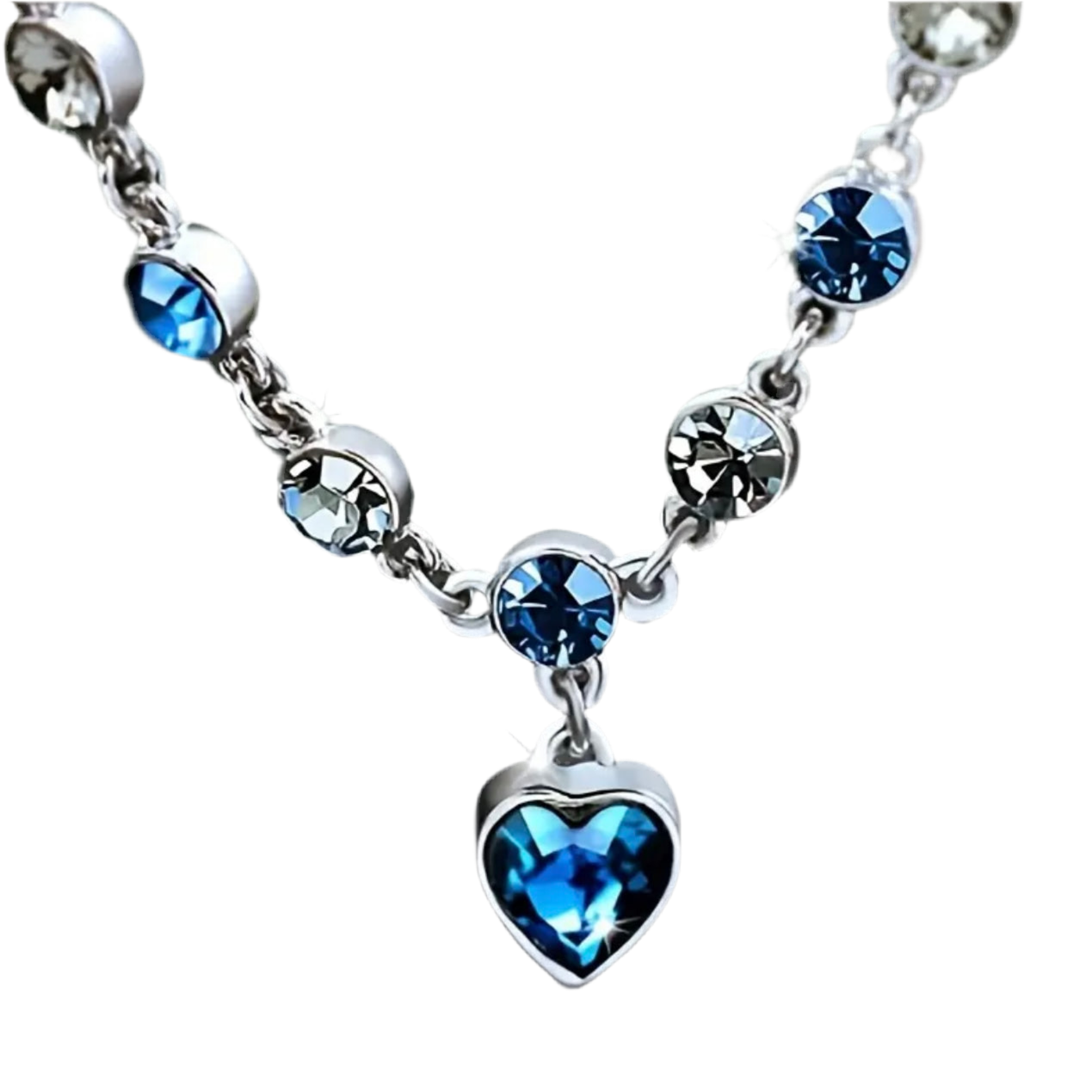 Blue Clear Heart Bracelet