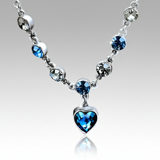 Blue Clear Heart Bracelet