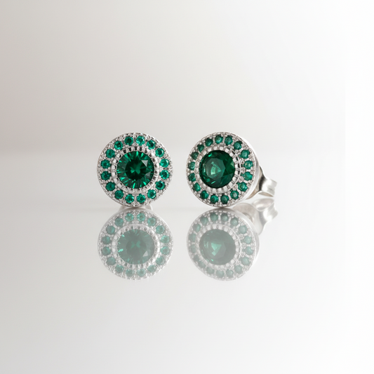 Green Zircon Stud Earrings