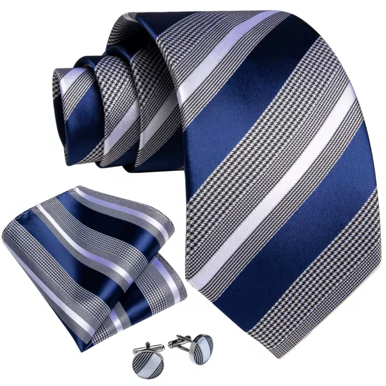 Blue Royal Stripe Necktie Set