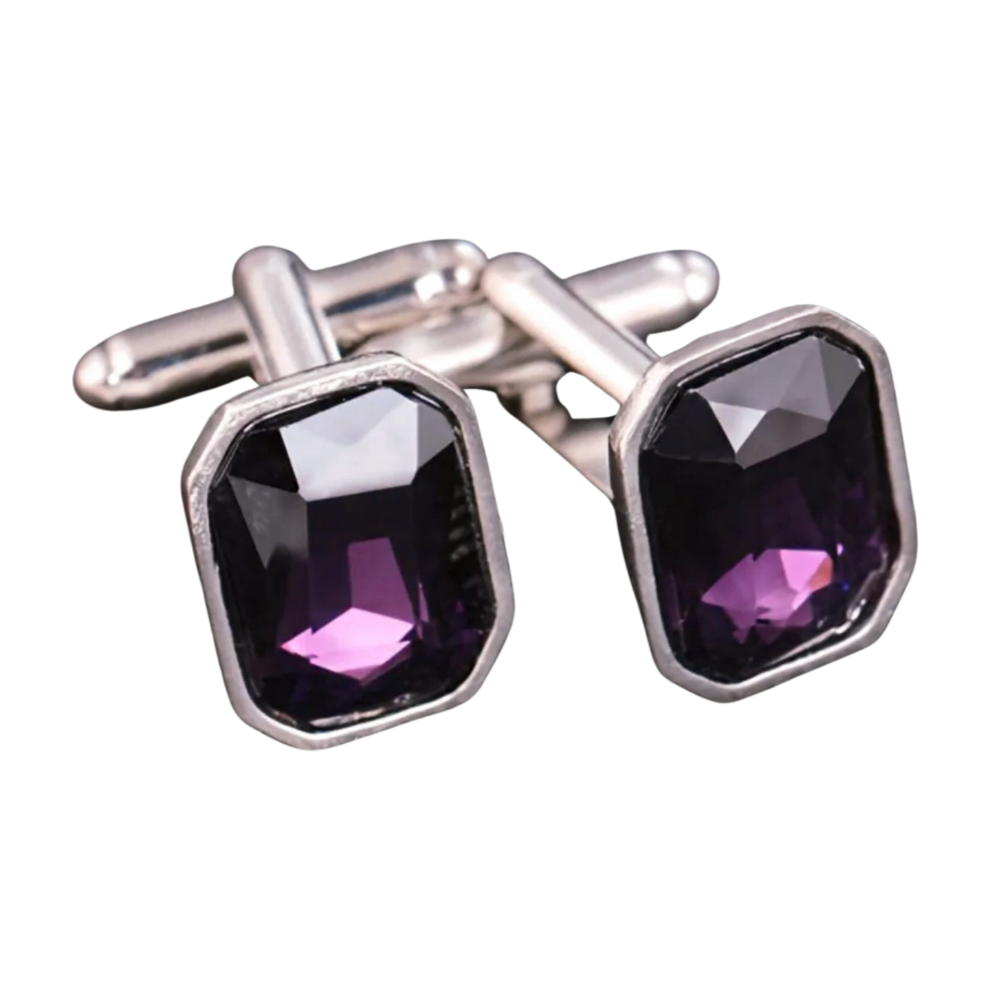 Purple Rhinestone Cufflinks