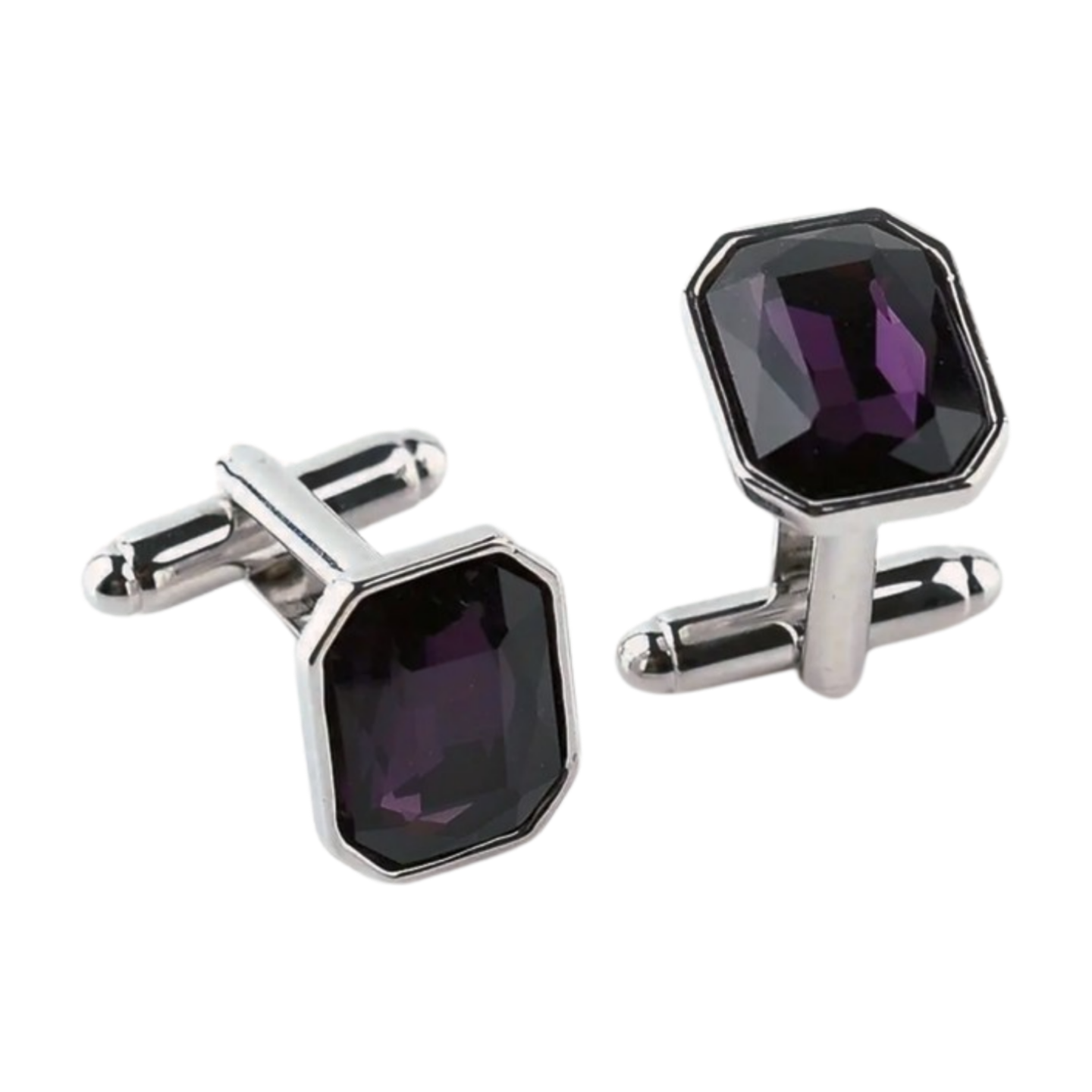 Purple Rhinestone Cufflinks
