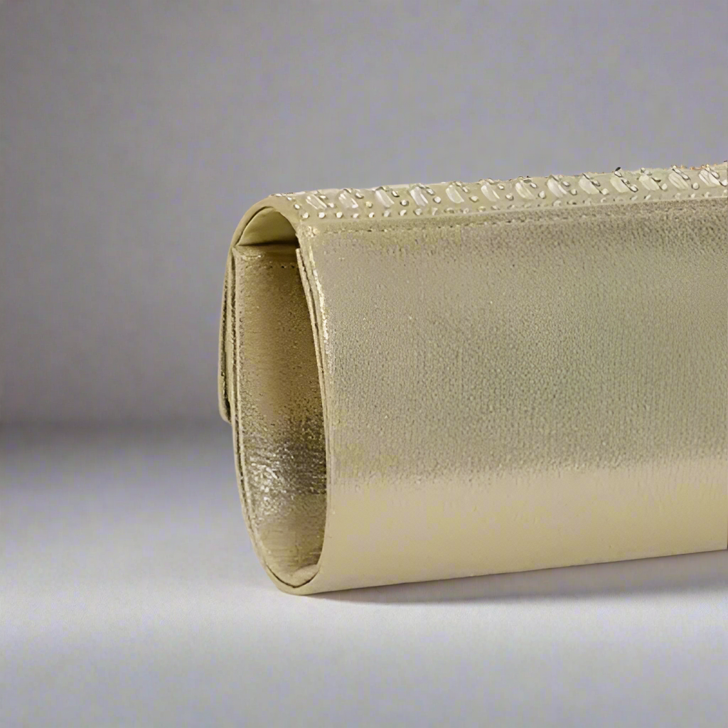 Angled Rhinestone Clutch