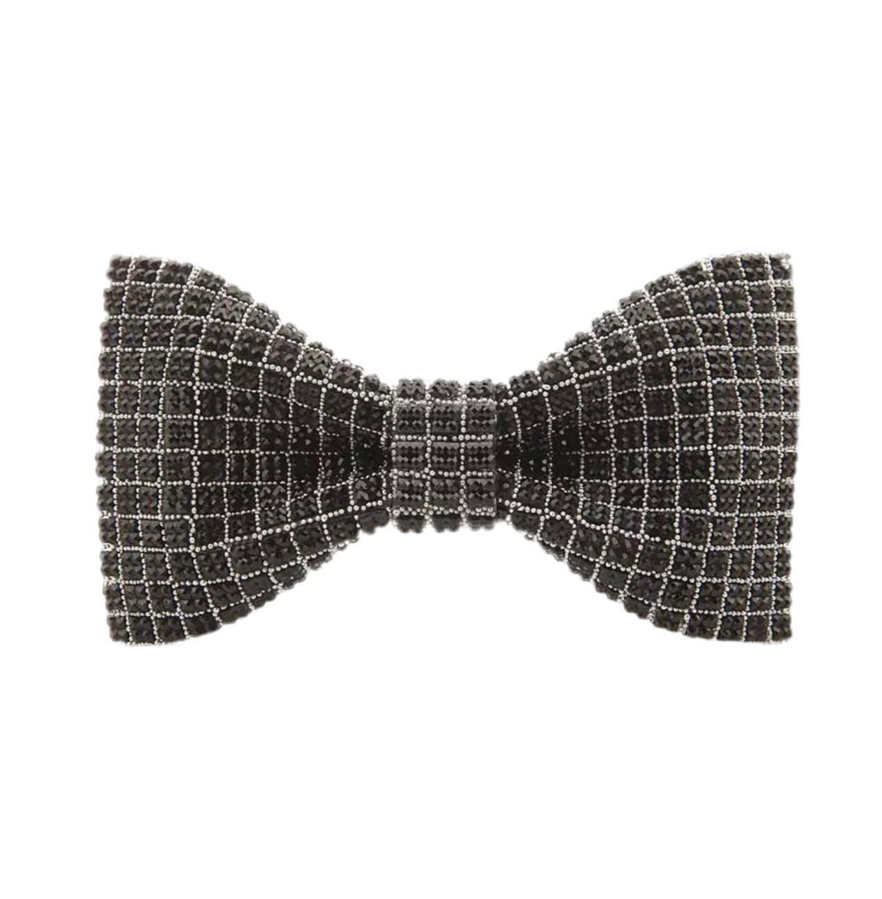 Black Plaid Beaded Bowtie