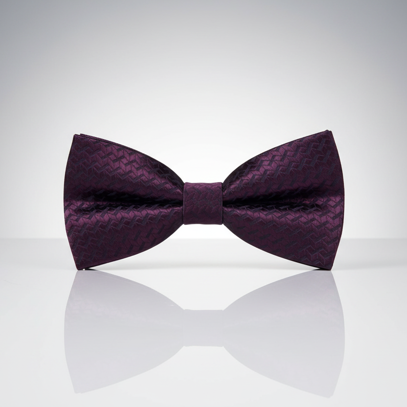 Burgundy Jacquard Bow Tie
