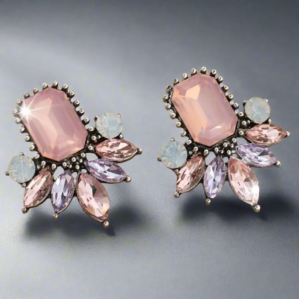 Art Deco Pink Earrings