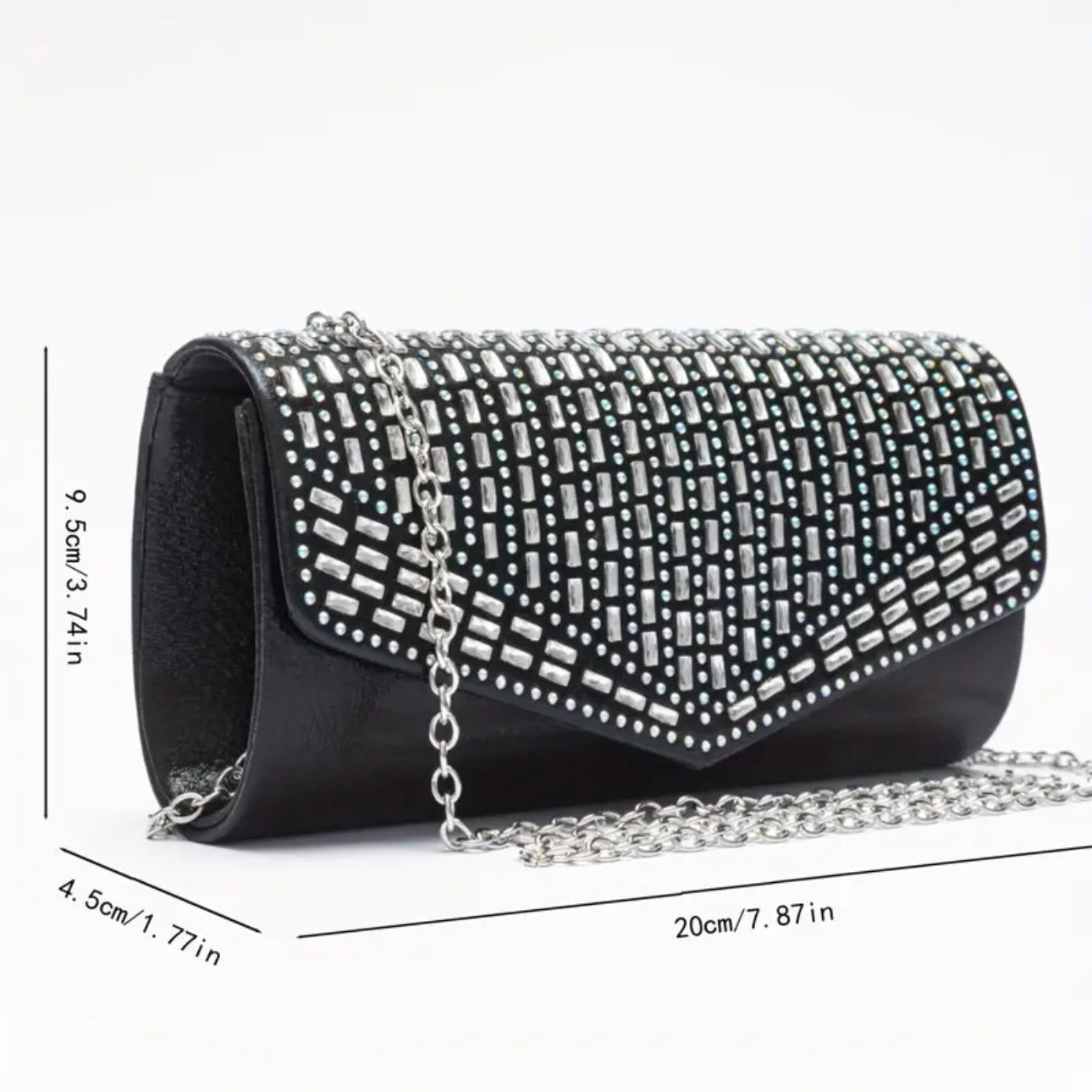 Black Rhinestone Evening Bag