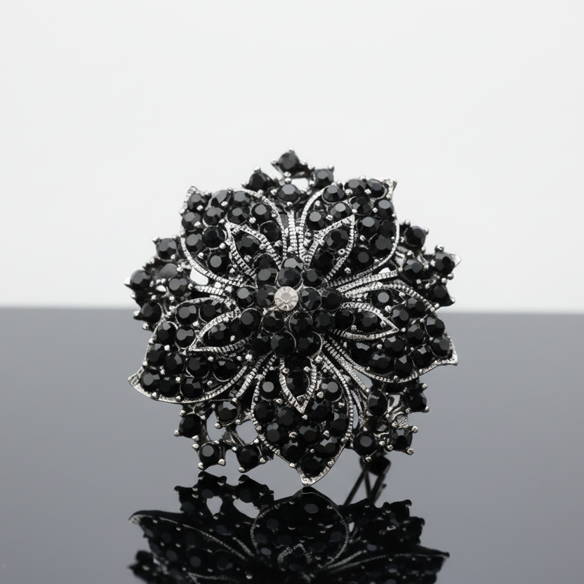 Sparkling Flower Brooch Pin