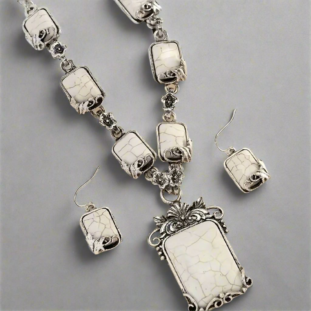 White Turquoise Jewelry Set