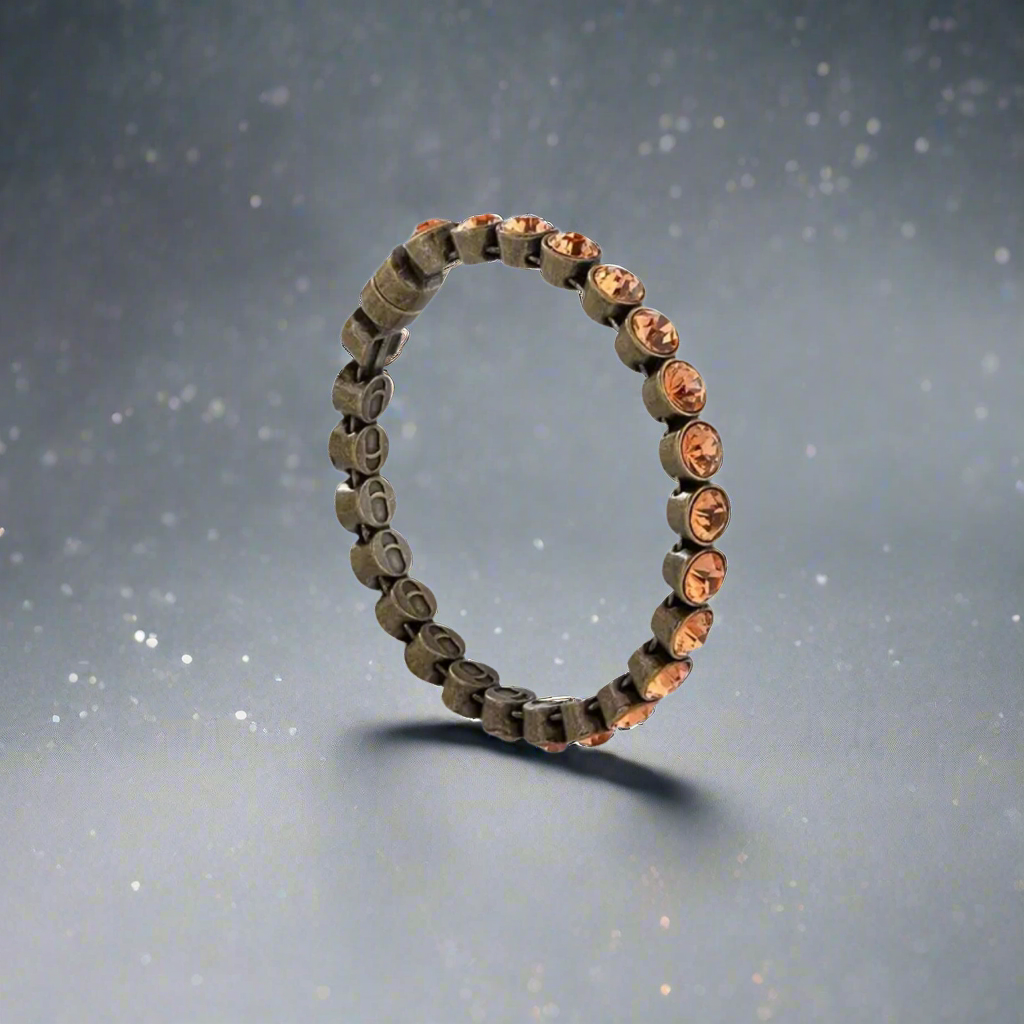 Sunset Orange Brass Magnetic Clasp Bracelet