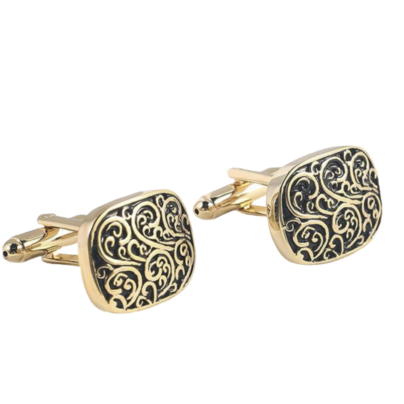Scroll Design Gold Cufflinks