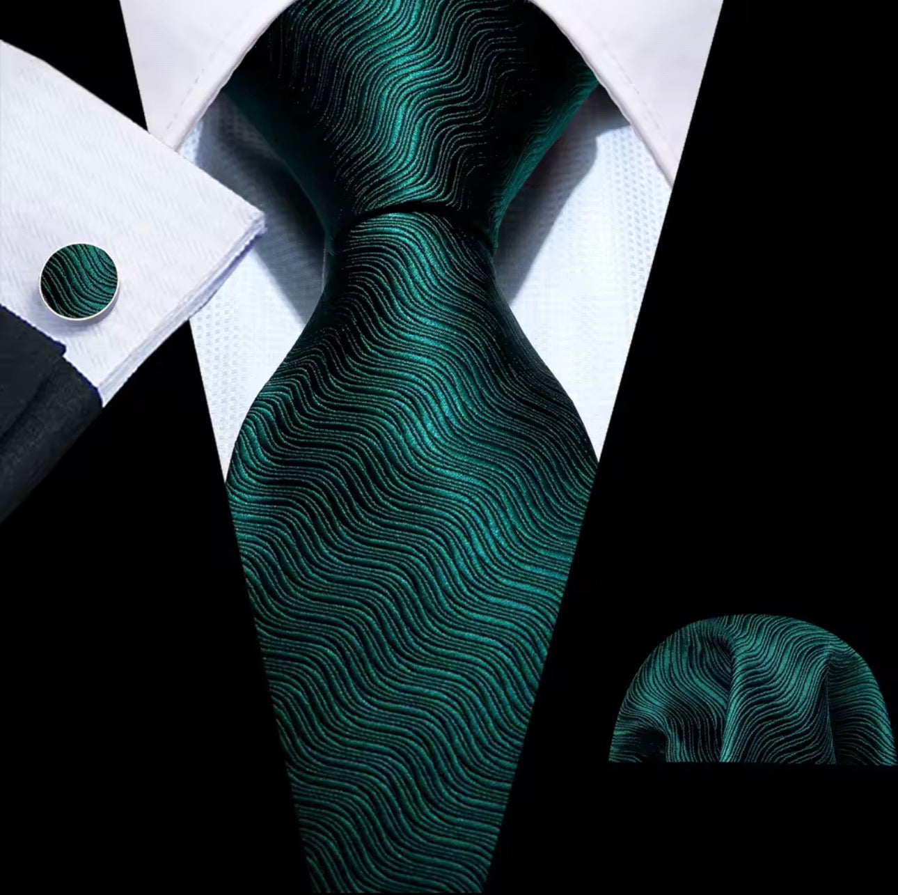 Subtle Waves Necktie Scarf Set