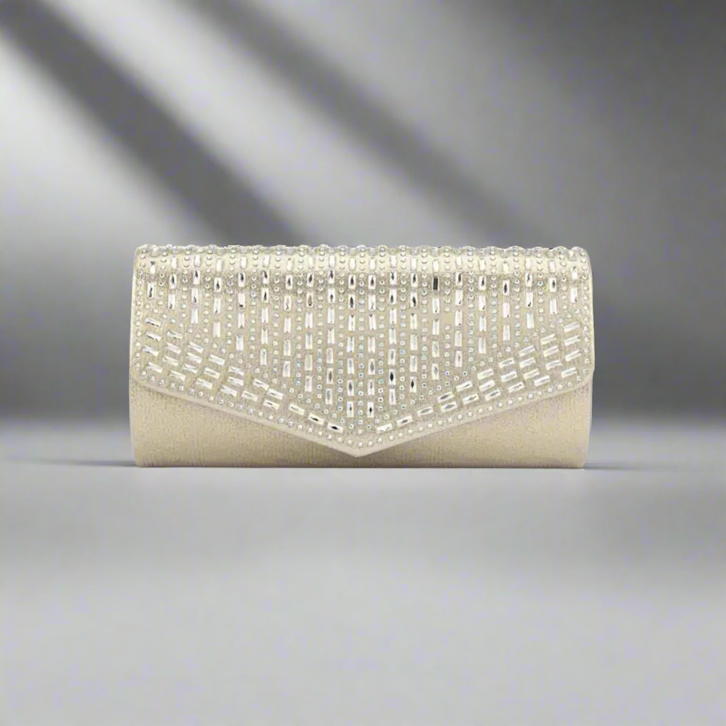 Angled Rhinestone Clutch