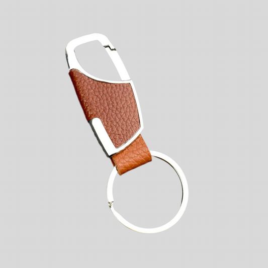 Brown Sleek Keychain With Clip