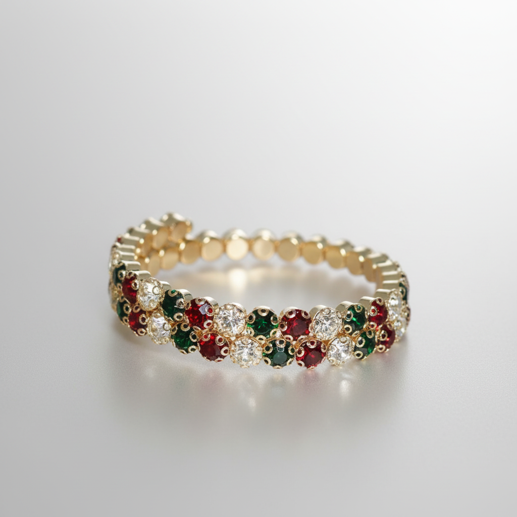 Christmas-2 Flexible 2 Row  Bracelet