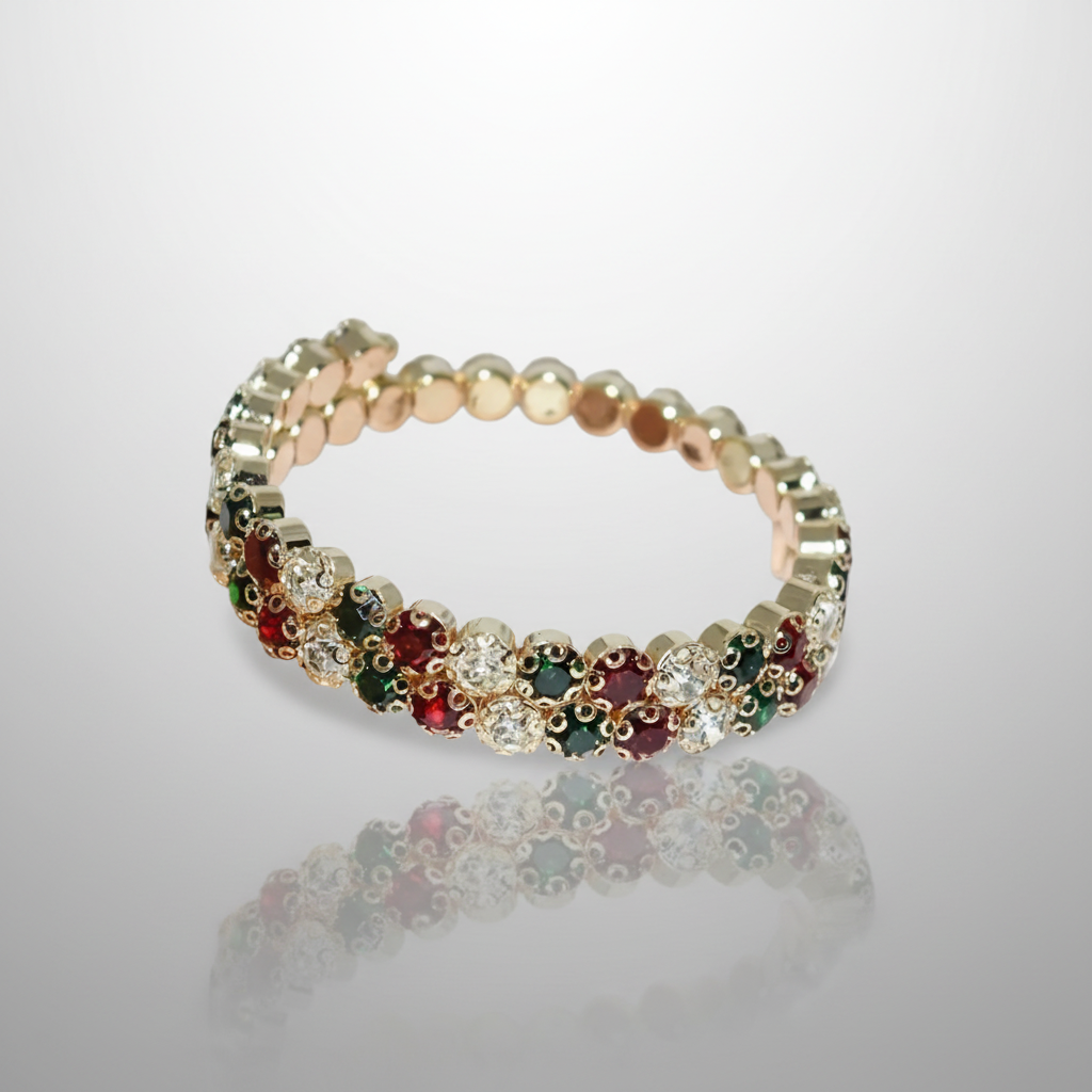 Christmas-2 Flexible 2 Row  Bracelet