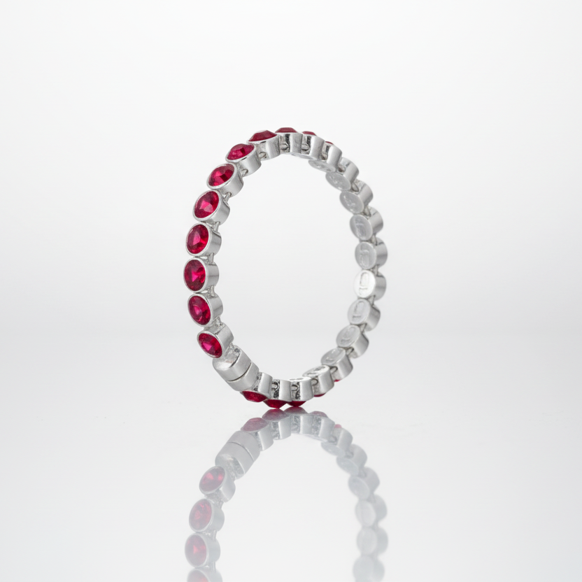 Rose Red Pink Silver Magnetic Clasp Bracelet