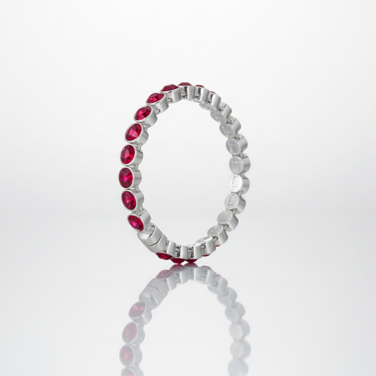 Rose Red Pink Silver Magnetic Clasp Bracelet
