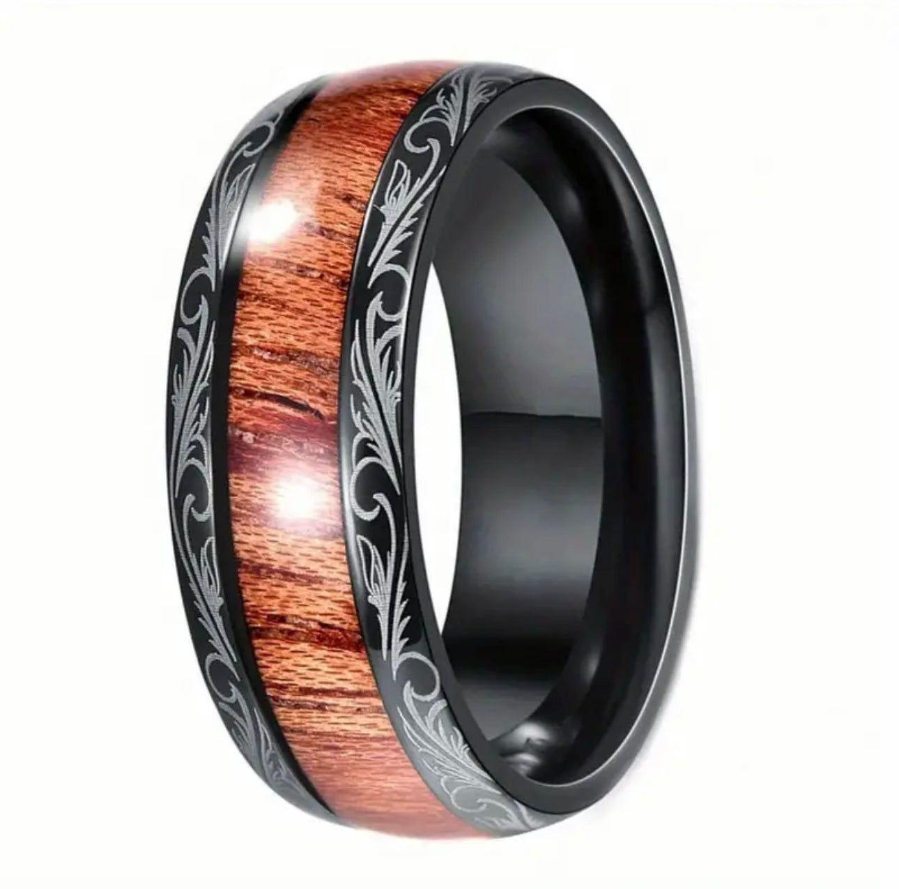 Wood Grain & Black Band