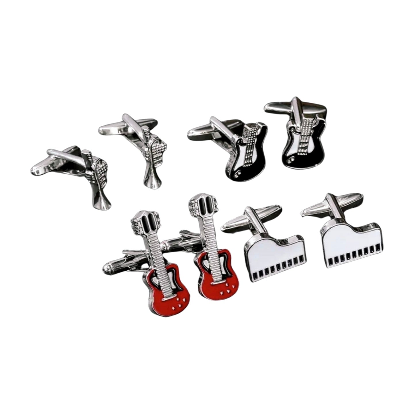 Guitar Cufflinks in Red