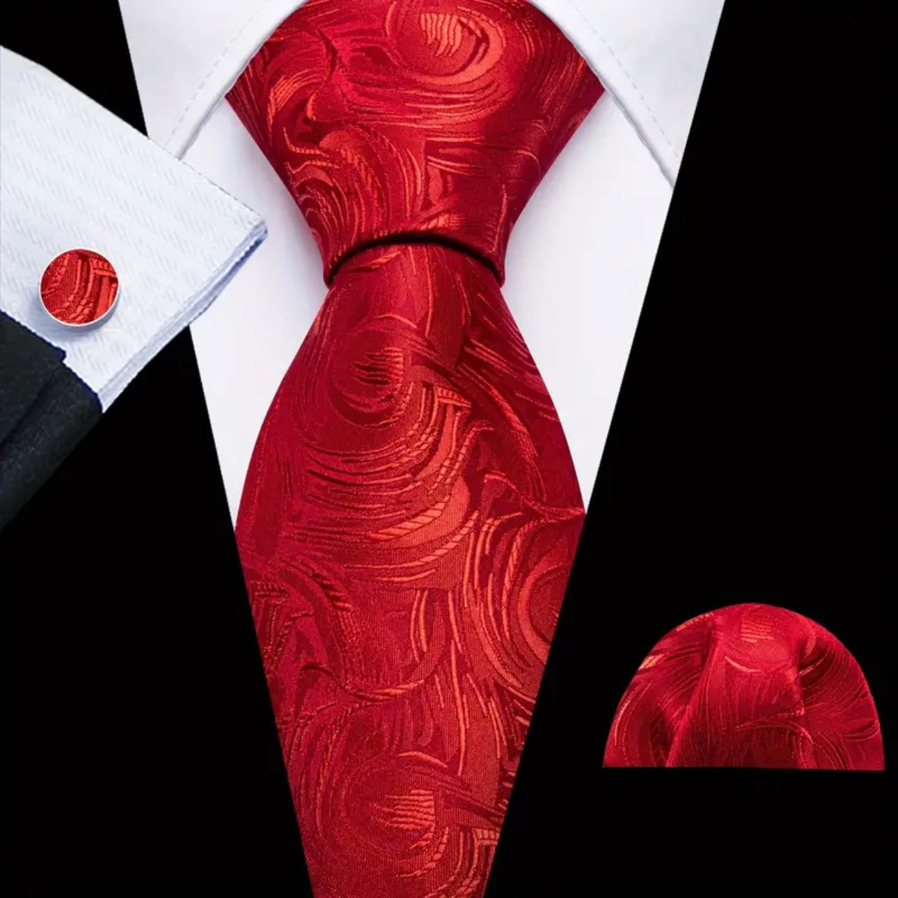 Red Barry Wang Necktie Set