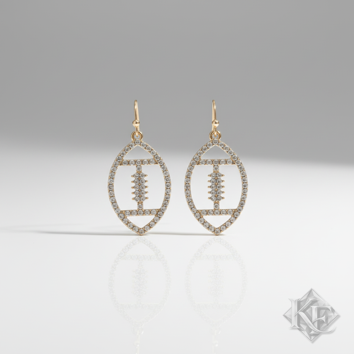 Football Rhinestone Dangle Earrings