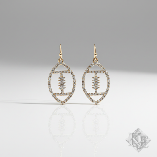 Football Rhinestone Dangle Earrings