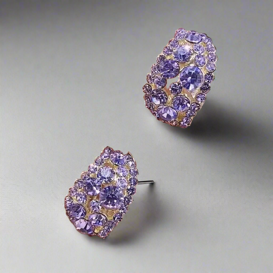 Purple Gold Earrings