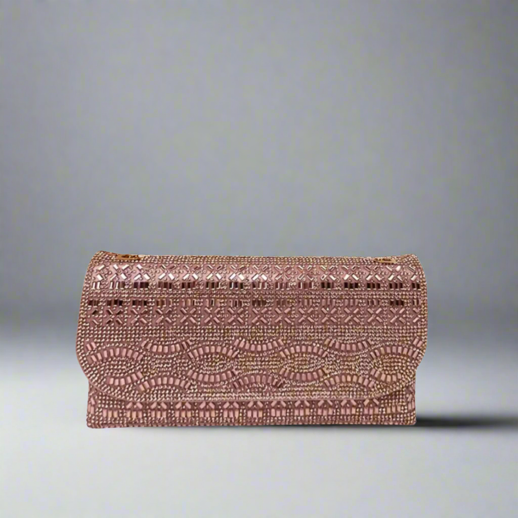 Rose Gold Embellished Clutch