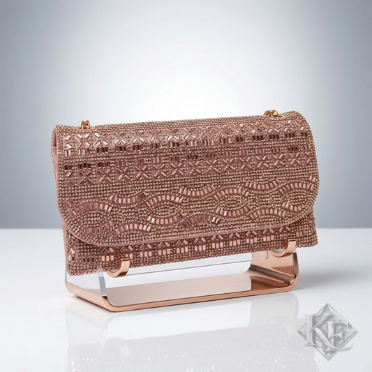 Rose Gold Embellished Clutch